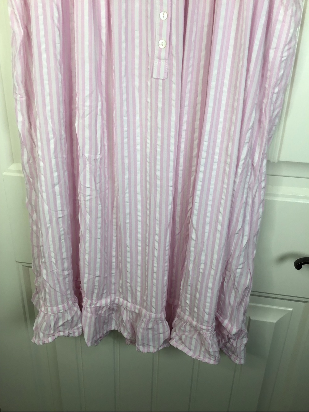 Eileen West Granny Core Sleeveless Nightgown in Pink & White Stripe Size Medium - Picture 4 of 8